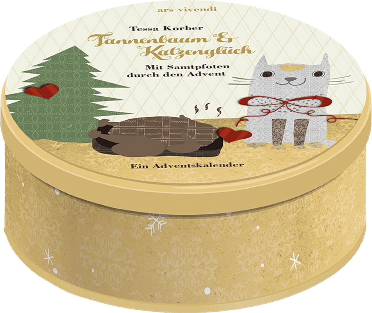 Adventskalender: Tannenbaum und Katzenglück: Mit Samtpfoten durch den Advent - Adventskalender mit Katzengeschichte in Blechdose mit 24 Karten zum Aufhängen: Mit Samtpfoten durch den Advent 2017
