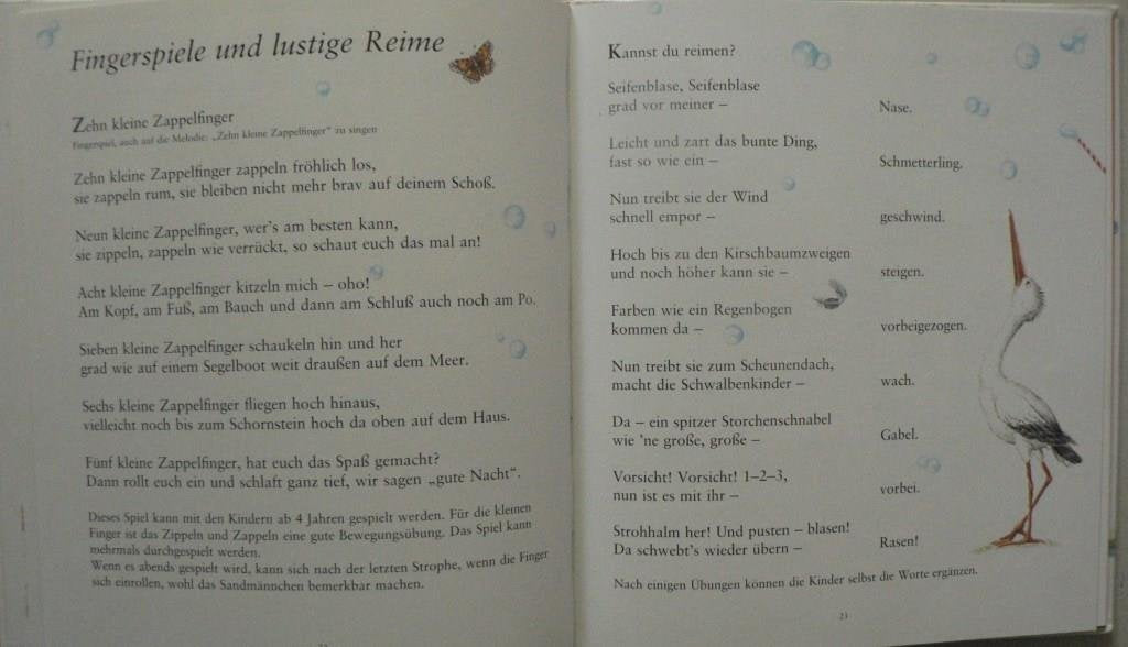 Tippel, tippel, tapp, Finger auf und ab. Lustige Fingerspiele und Reime