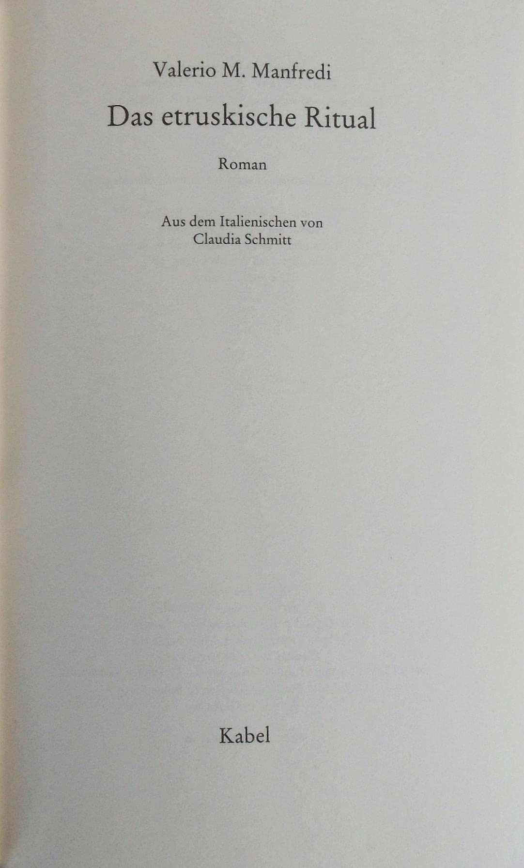 Das etruskische Ritual: Roman