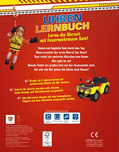 Feuerwehrmann Sam Uhrenlernbuch: Mit beweglichen Zeigern zum Üben