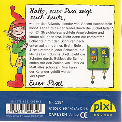 Ein Adventskalender für Vincent - Ein Pixi-Buch 1184 - Einzeltitel aus Weihnachtsserie 17 (aus Kassette)
