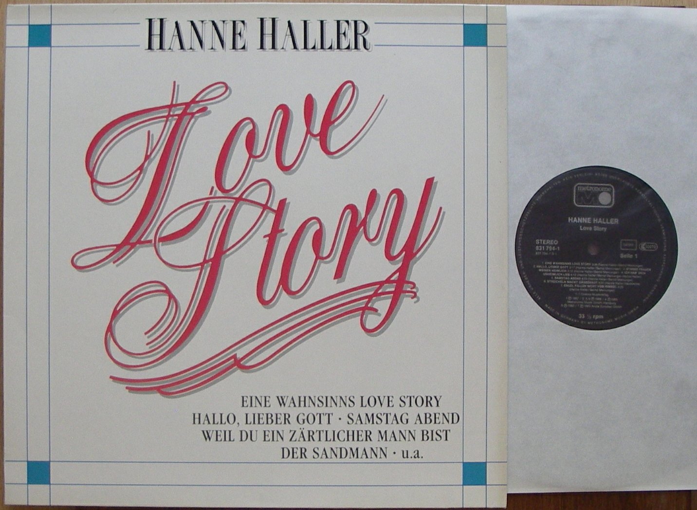 HANNE HALLER / Love Story / EINE WAHNSINNS LOVE STORY - HALLO, LIEBER GOTT - / 1987 / Bildhülle / metronome # 831794-1 / Deutsche Pressung / 12" Vinyl Langspiel Schallplatte