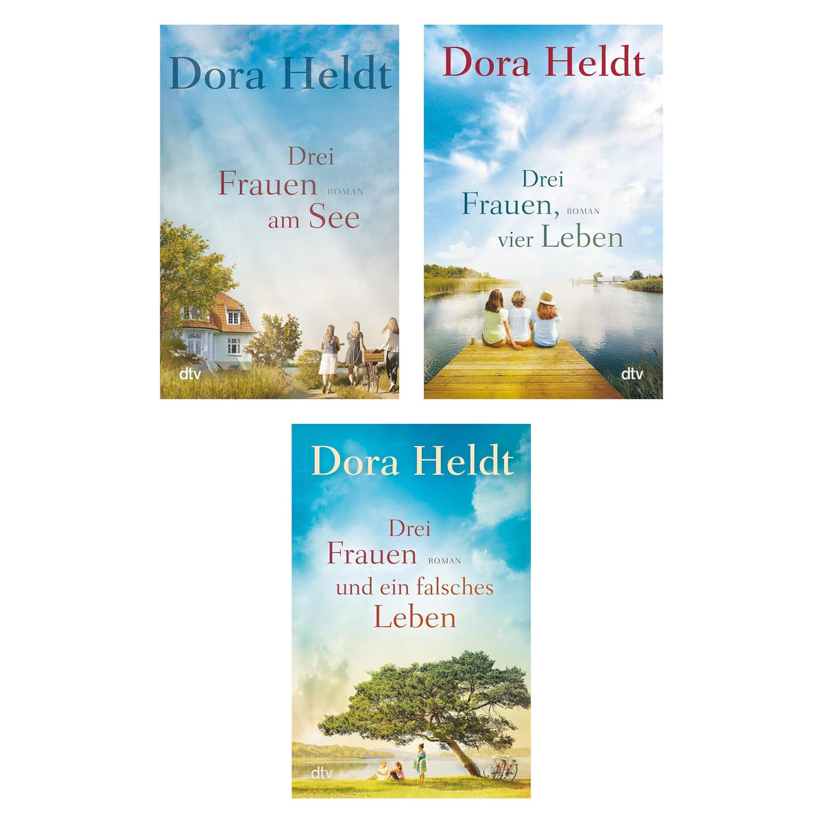 Dora Heldt - Haus am See Reihe Band 1-3 Buchset: Drei Frauen am See, Drei Frauen vier Leben & Drei Frauen und ein falsches Leben - Roman über Freundschaft, Lüge und Liebe mit exklusivem Lesezeichen
