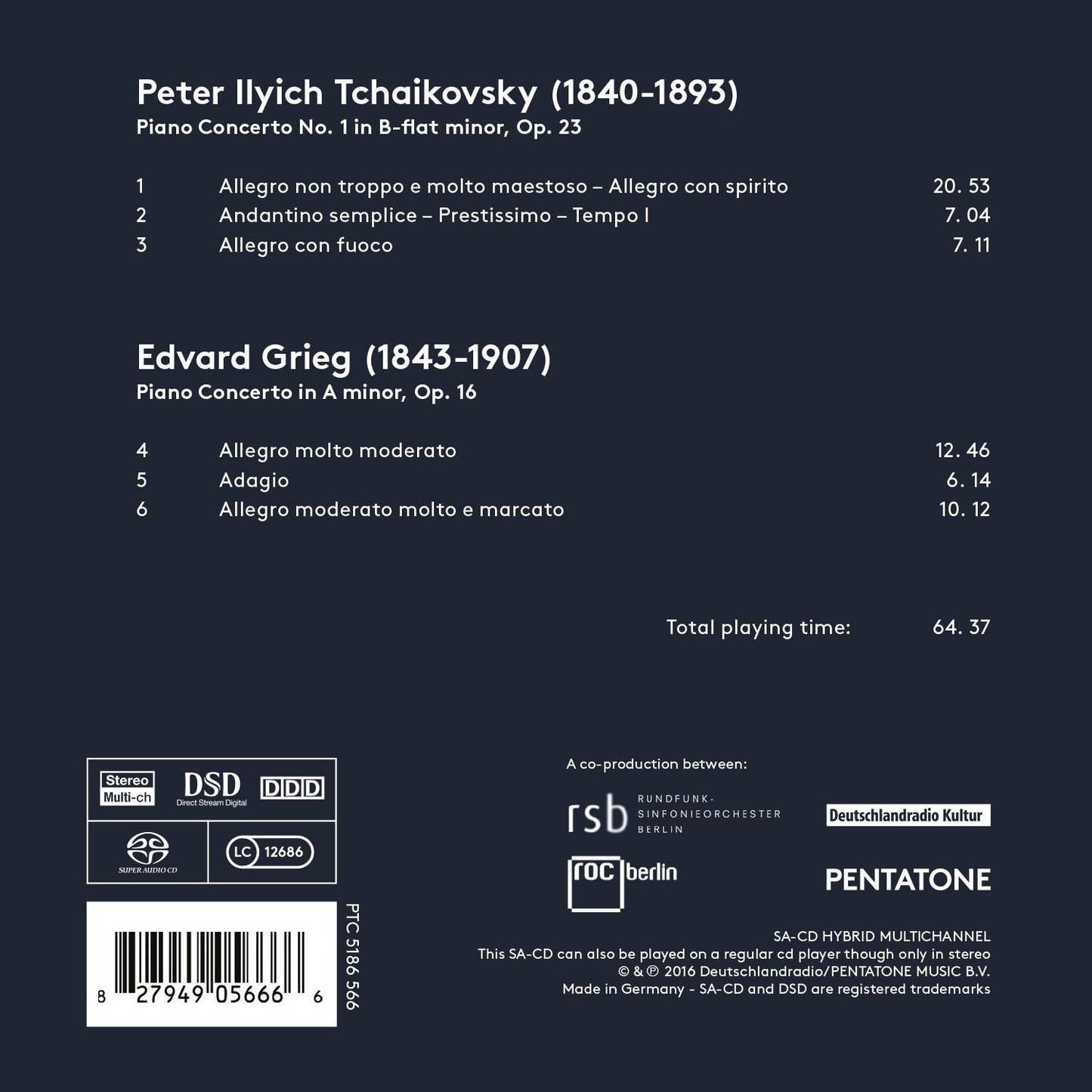 Tschaikowsky, Grieg: Klavierkonzerte