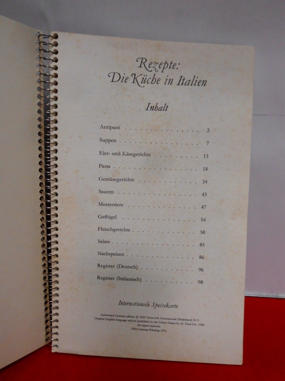 Die Küche in Italien Buch + Spiralrezeptheft (Internationale Speisekarte)