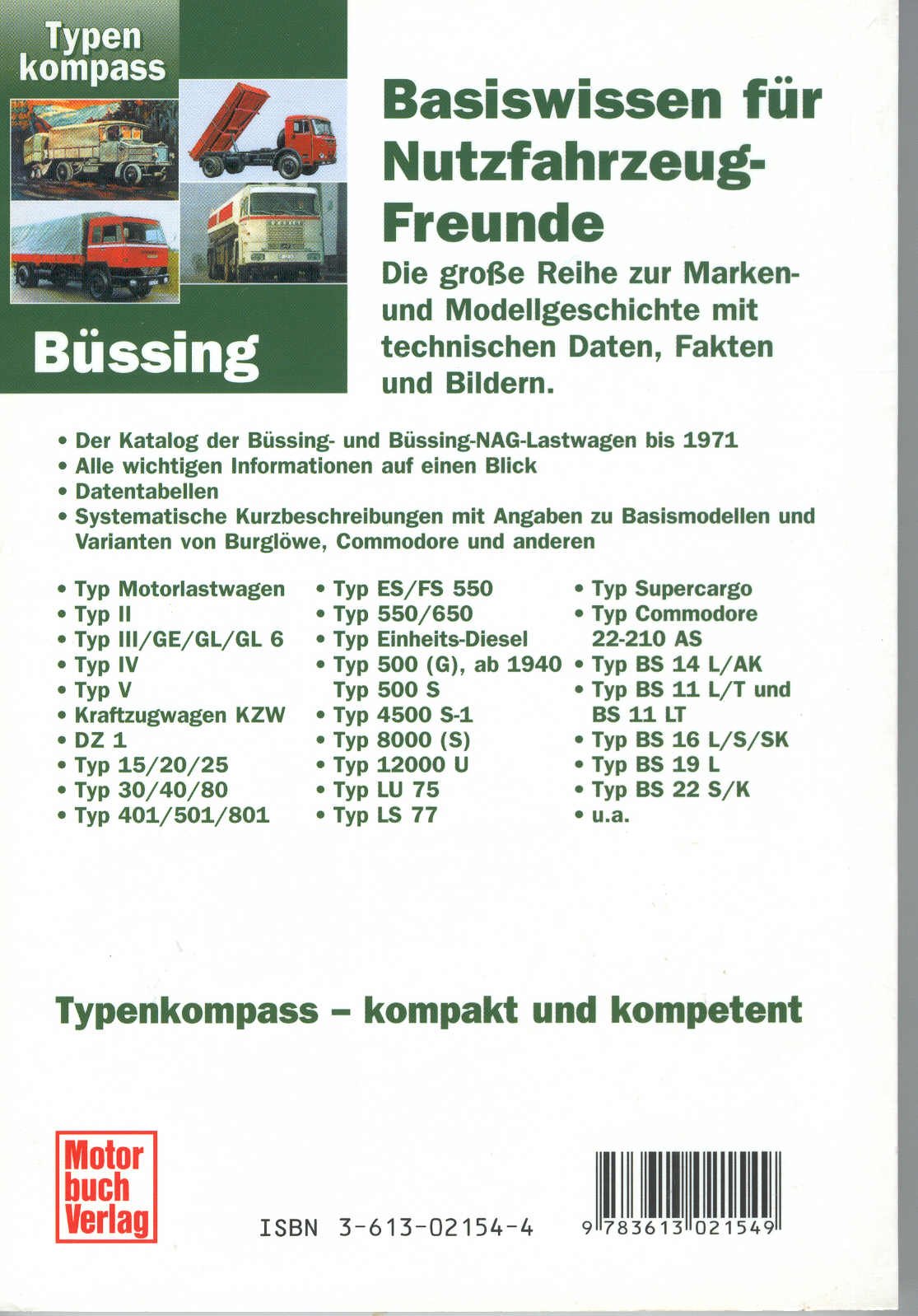 Typenkompass Büssing-Lastwagen 1903-1971.