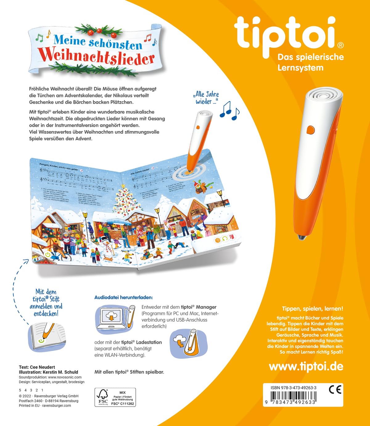 tiptoi® Meine schönsten Weihnachtslieder, Liederbuch ab 3 Jahre für Weihnachten (Liederbücher)