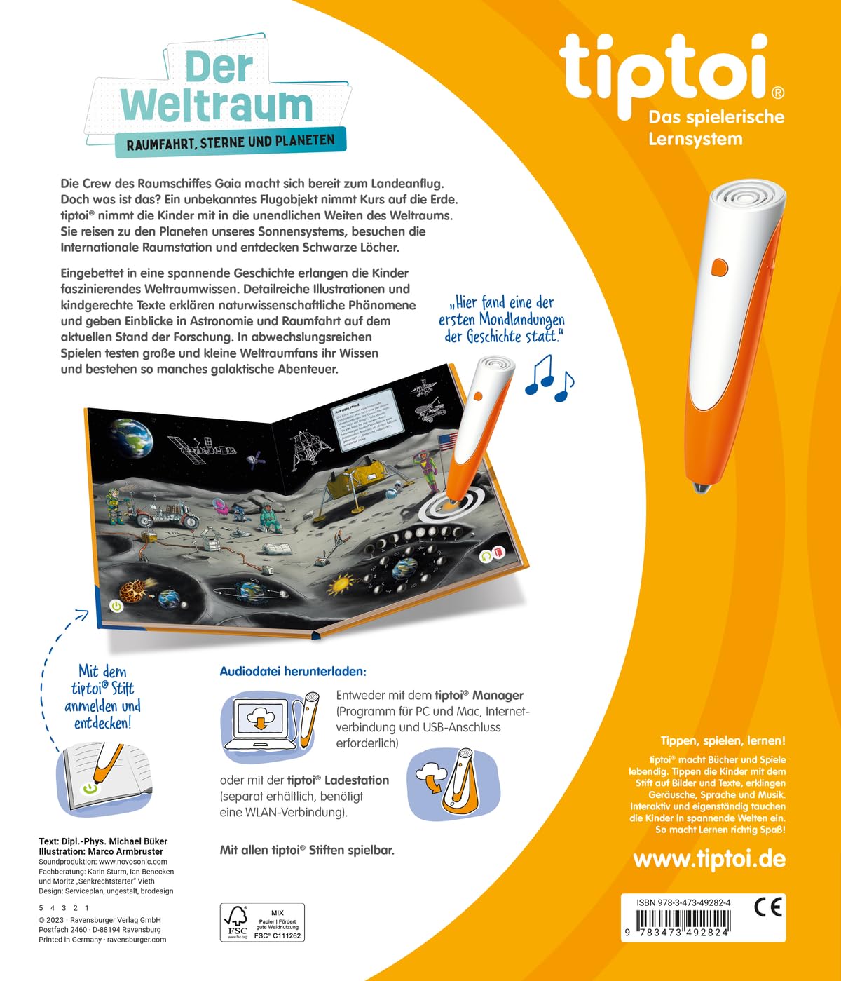 tiptoi® Der Weltraum: Raumfahrt, Sterne und Planeten, Weltall-Buch ab 6 Jahre