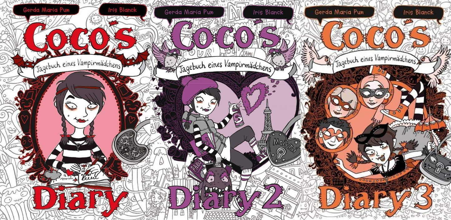 Coco´s Diary - Tagebuch eines Vampirmädchens Band 1-3 plus 1 exklusives Postkartenset