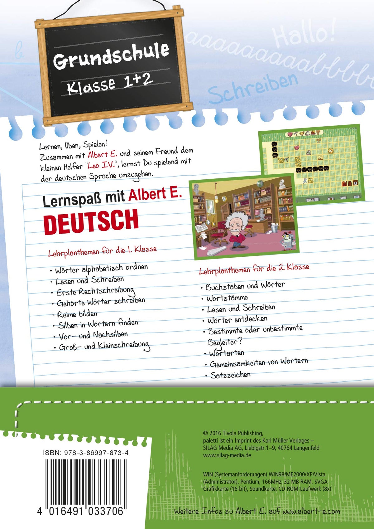 Albert E. ICH WEISS WAS! Lernspaß Grundschule Deutsch Klasse 1 + 2 CD ROM