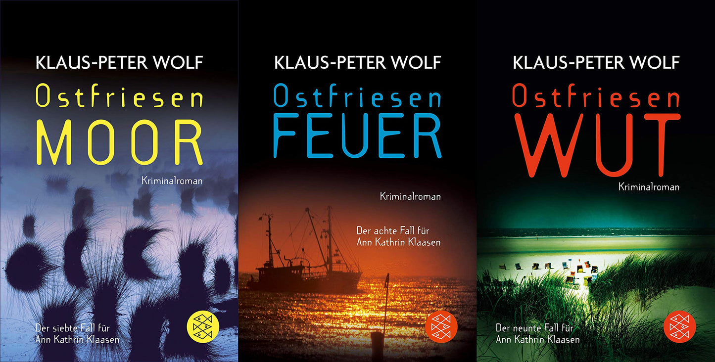 OSTFRIESLANDKRIMIS: ANN KATHRIN KLAASEN Ostfriesenmoor, Ostfriesenfeuer & Ostfriesenwut drei Fälle (Band 7, 8 & 9)- im Geschenk Set von Klaus-Peter Wolf