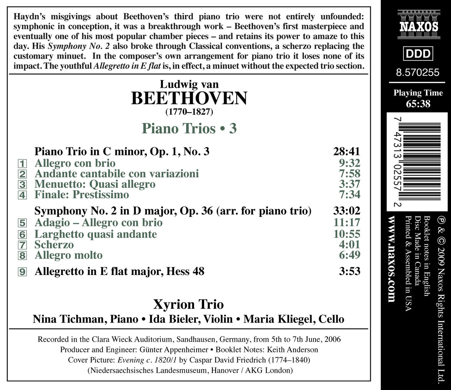 Beethoven: Piano Trio No. 3; Symphony No. 2