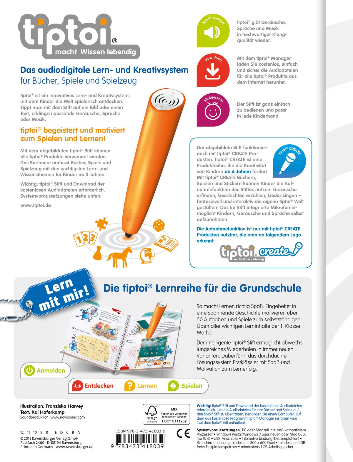 tiptoi® Mathe 1. Klasse: Über 50 Lernspiele und Aufgaben (tiptoi® Lern mit mir!)