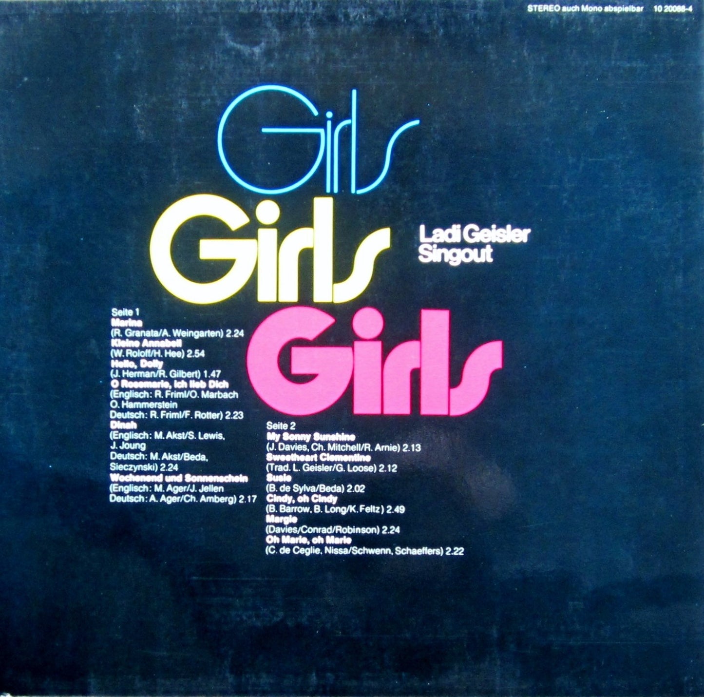 Ladi Geisler Singout: Girls, Girls, Girls [Vinyl LP] [Schallplatte]