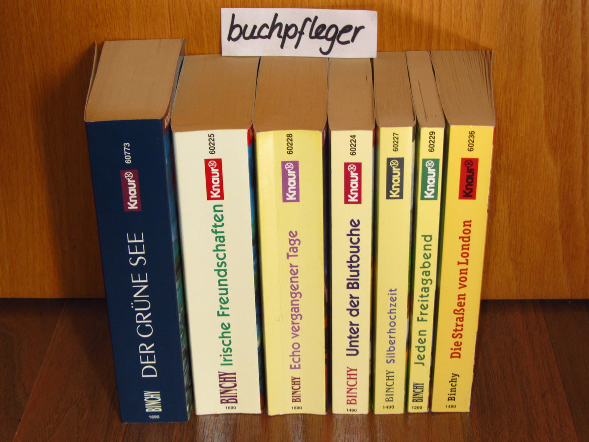 Top Set! 7 Taschenbücher von Maeve Binchy: Silberhochzeit. Jeden Freitagabend. Die Strassen von London. Unter der Blutbuche. Echo vergangener Tage. Irische Freundschaften. Der Grüne See.