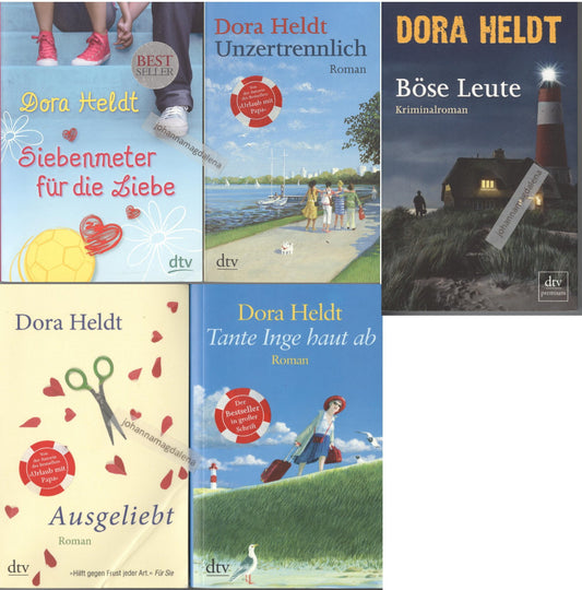 Konvolut 5 Bände Dora Heldt: "Ausgeliebt" + "Unzertrennlich" + "Siebenmeter für die Liebe" + "Tante Inge haut ab" + "Böse Leute"