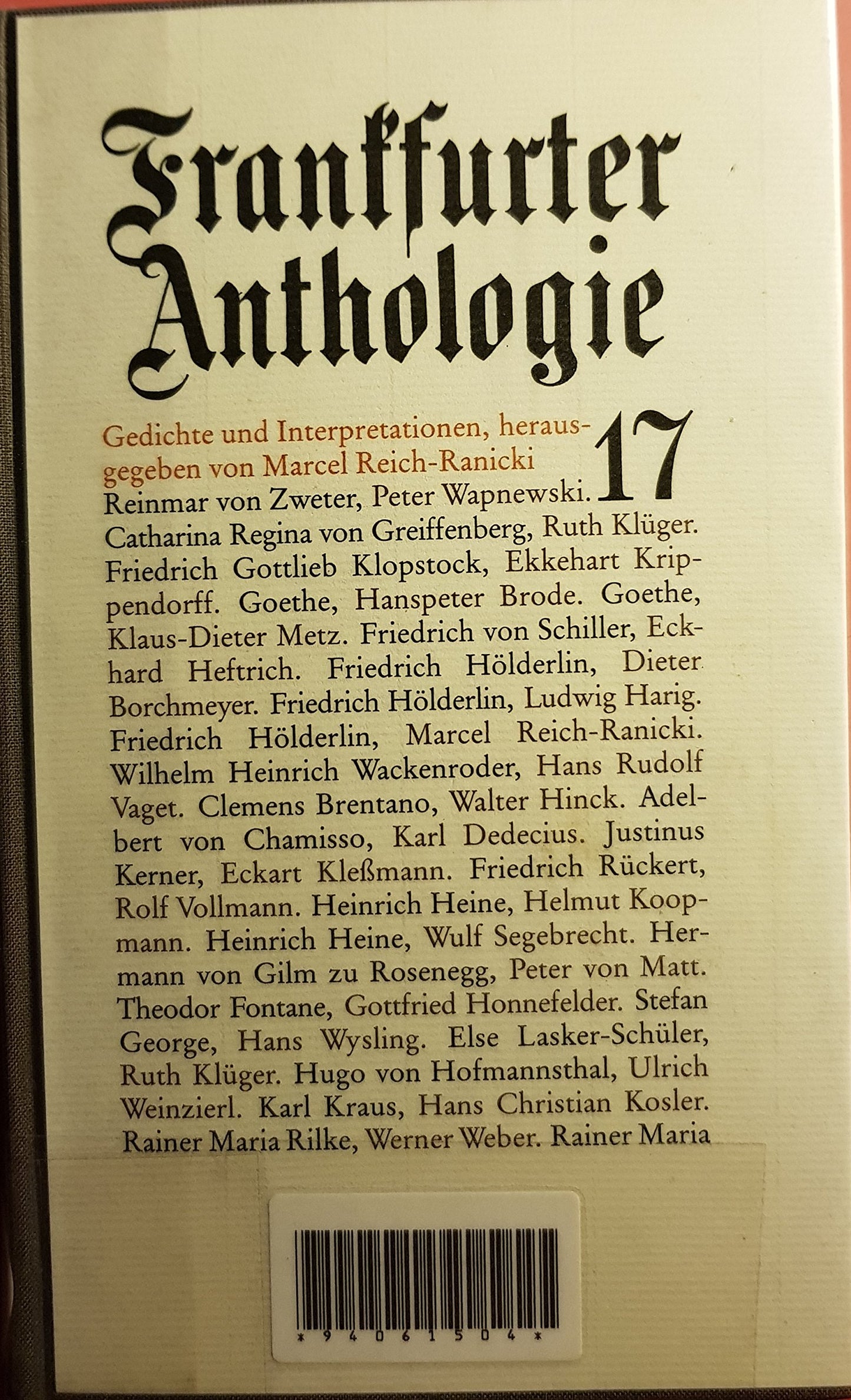 Frankfurter Anthologie Band 17 - Siebzehnter Band