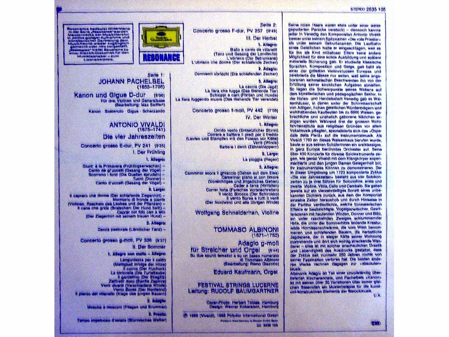 Die vier Jahreszeiten - Adagio - Kanon & Gigue