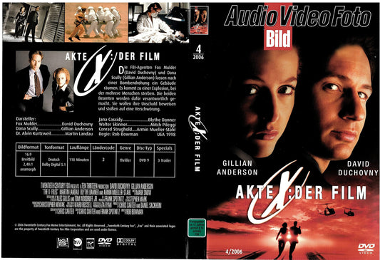 Akte X: der Film. Erschienen in AUDIO VIDEO FOTO BILD