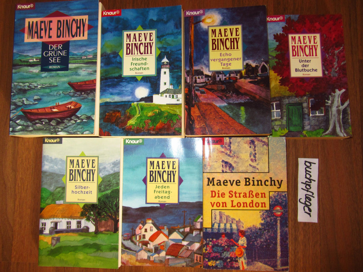 Top Set! 7 Taschenbücher von Maeve Binchy: Silberhochzeit. Jeden Freitagabend. Die Strassen von London. Unter der Blutbuche. Echo vergangener Tage. Irische Freundschaften. Der Grüne See.