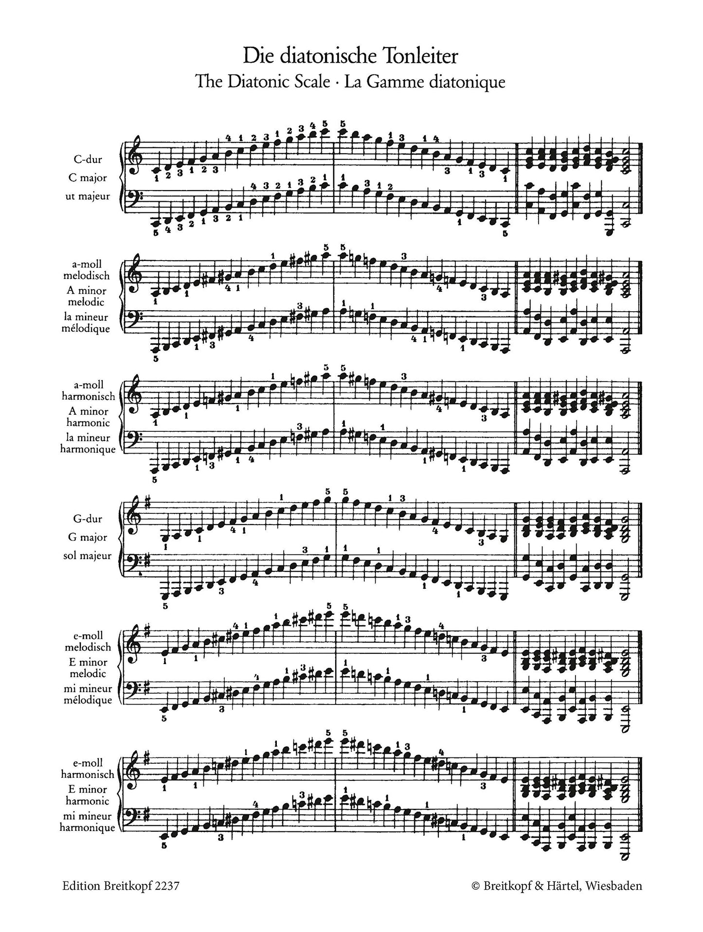 Tonleitern mit Schlusskadenzen für Klavier (EB 2237)