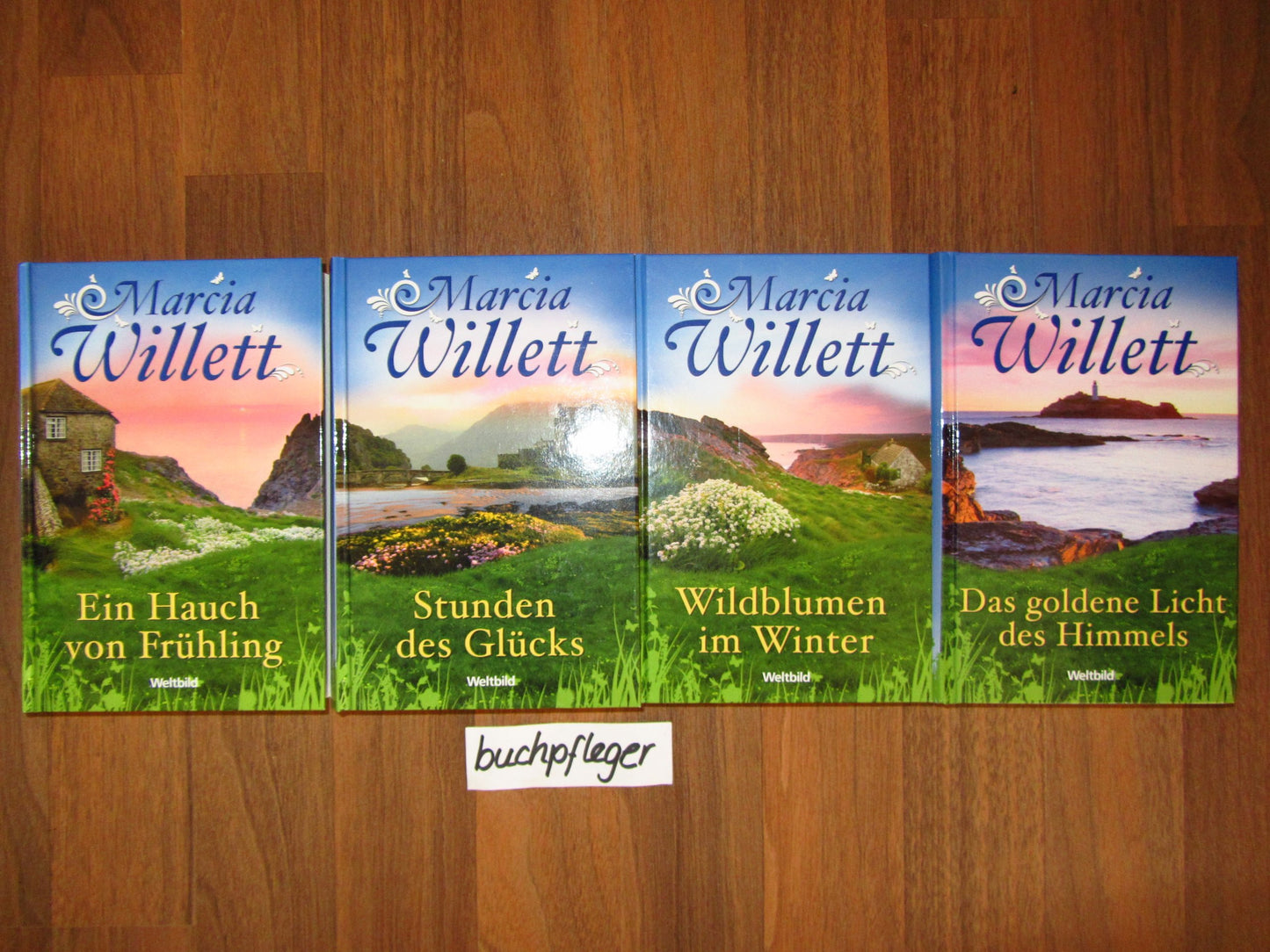 Top Paket! 4 Bände von Marcia Willett! Ein Hauch von Frühling. Stunden des Glücks. Das goldene Licht des Himmels. Wildblumen im Winter.