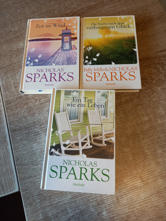 3 Bände von Nicholas Sparks von Weltbild 1. Zeit im Wind 2. Die Suche nach dem verborgenen Glück 3. Ein Tag wie ein Leben