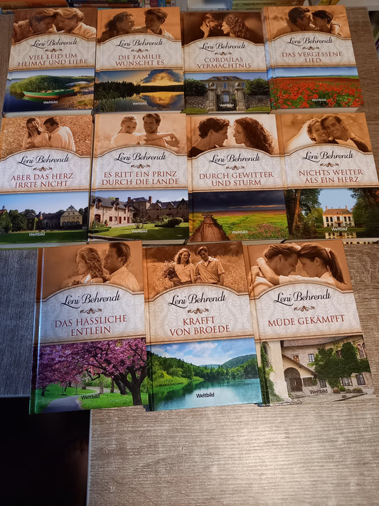 11 Bände von Leni Behrendt von Weltbild 1. Viel Leid um Heimat und Liebe 2. Die Familie wünscht es 3. Cordula Vermächtnis 4. Das vergessene Lied 5. Aber das Herz irrte nicht 6. Es ritt ein Prinz durch die Lande 7. Durch Gewitter und Sturm 8. Nichts weiter