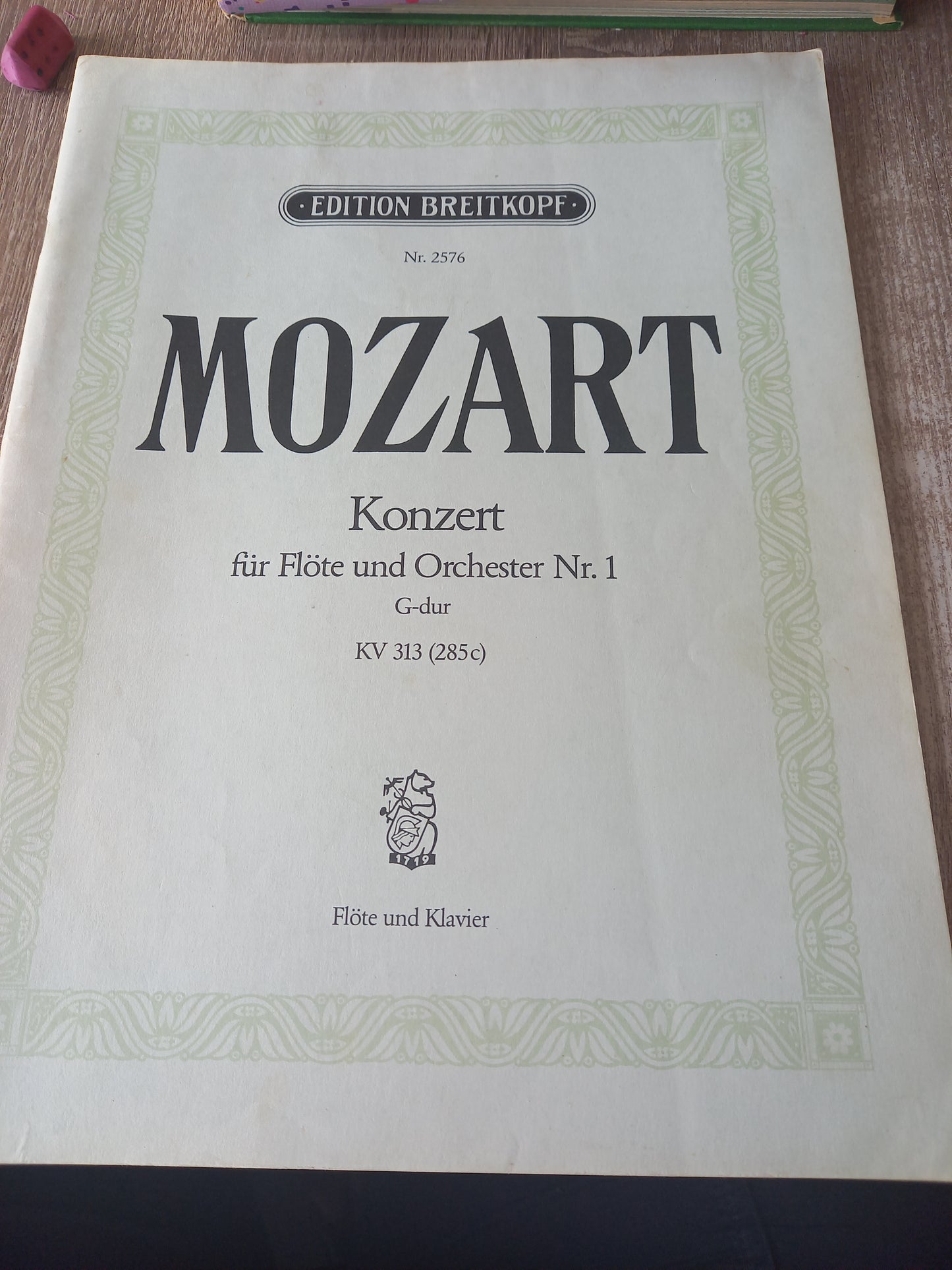 Mozart Konzert 2576 Flöte und Orchester G Dur KV 313 285c