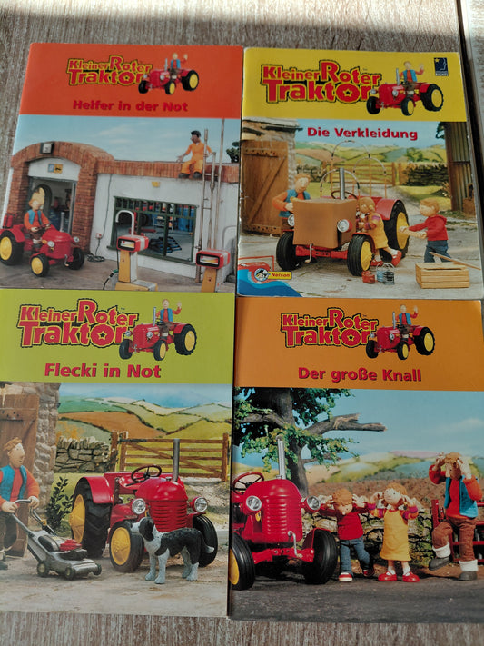 4 Hefte von Kleiner roter Traktor 1 Helfer in der Not 2 Die Verkleidung  3 Flecki in Not 4 Der große  Knall