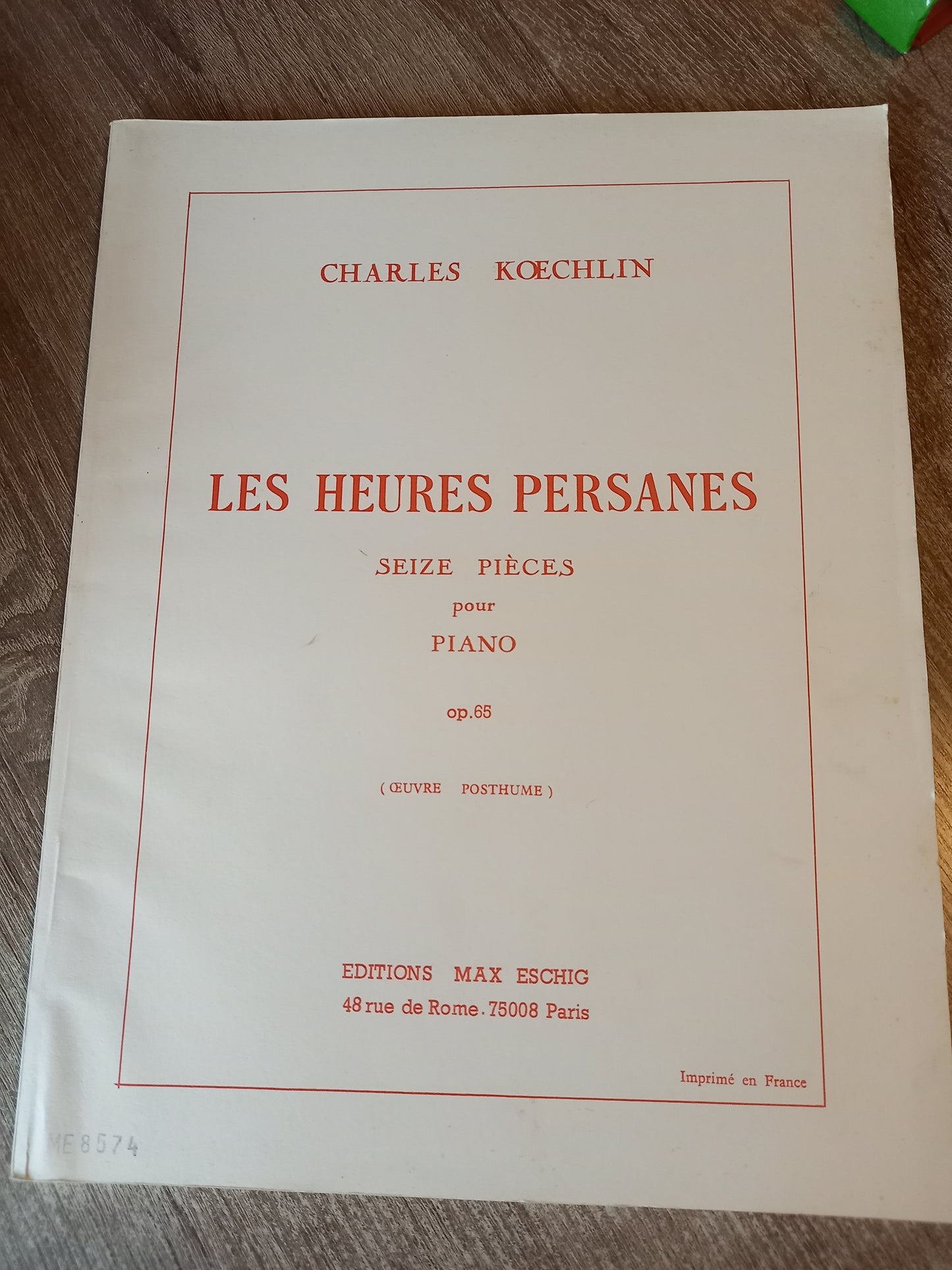 Les Heures Persanes Piano op 65 Koechlin