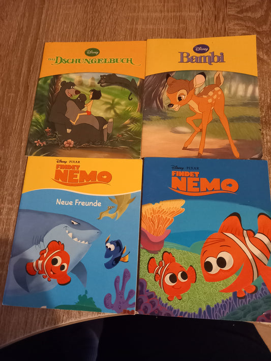 4 Hefte  von Disney 1 Dschungelbuch 2 Bambi 3 Findet Nemo 4 Findet Nemo Neue Freunde