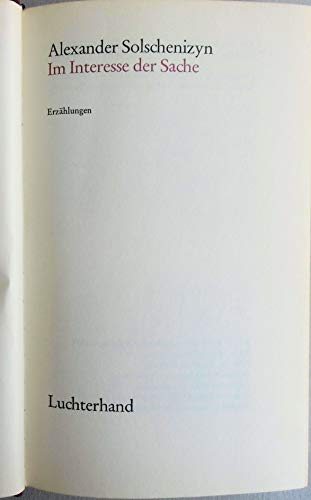 Im Interesse der Sache