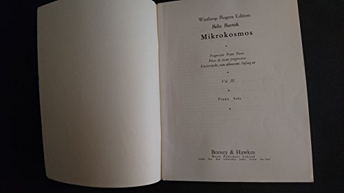 Bela Bartok Mikrokosmos Piano Solo Volume 3