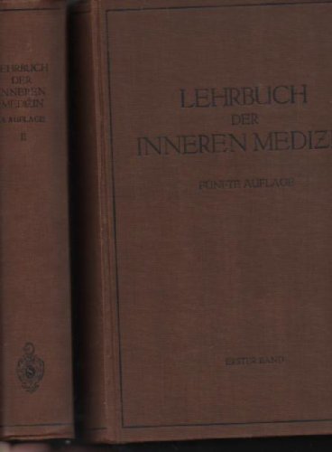Assmann Lehrbuch der inneren Medizin, 5. Auflage 1942, 2 Bände komplett Bln., Springer 1942.2 Bände. XII, 984; XIV, 896 S, Bilder , Band 2 vorderes Innengelenk am Vorsatz gebrochen ansonsten sehr gute Erhaltung