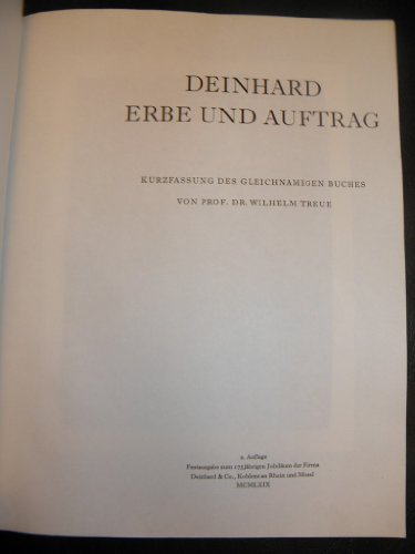 DEINHARD ERBE UND AUFTRAG.