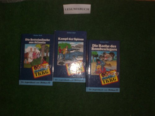 3mal Jungendbücher TKKG von Stefan Wolf - Kampf der Spione, Die Rache des Bombenlegers, Die Bettelmönche aus Atlantis