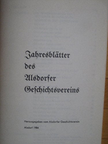 Jahresblätter des Alsdorfer Geschichtsvereins 1985