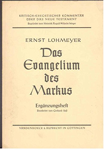 Das Evangelium des Markus : Ergänzungsheft