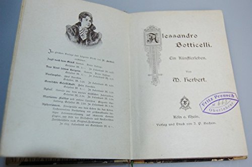 vintage13.de Alessandro Botticelli von M. Herbert EIN Künstlerleben 1921