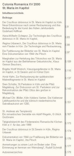 Colonia Romanica - Jahrbuch des Fördervereins Romanische Kirchen Köln e.V. XV - St. Maria im Kapitol