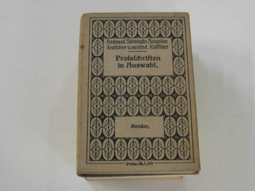 Prosaschriften in Auswahl.