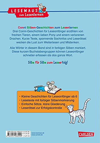 LESEMAUS zum Lesenlernen Sammelbände: Conni Silben-Geschichten zum Lesenlernen: Extra Lesetraining – Lesetexte mit farbiger Silbenmarkierung