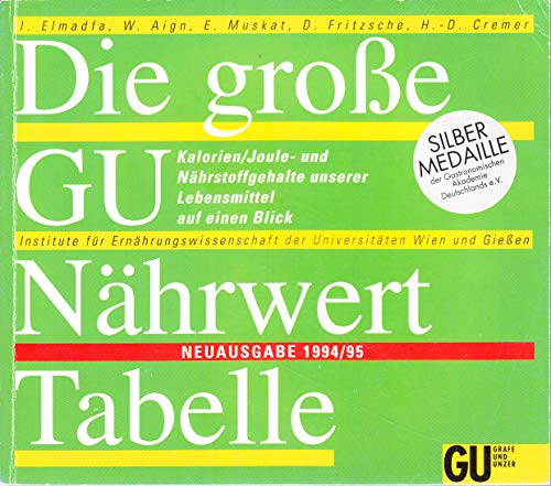Die grosse GU Nährwert-Tabelle Neuausgabe 1994/95. Kalorien/Joule- und Nährstoffgehalte unserer Lebensmittel auf einen Blick