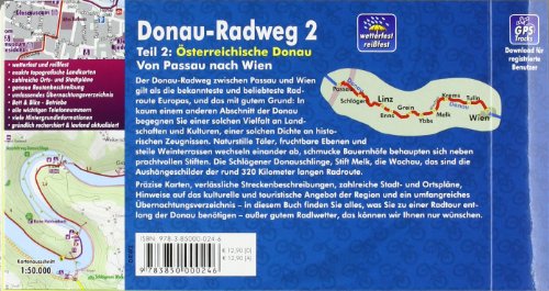 Bikeline Radtourenbuch: Donau-Radweg Teil 2: Von Passau nach Wien. 1:50.000, wetterfest/reißfest