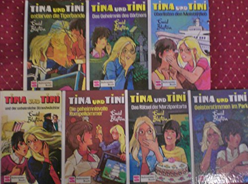 Tina und Tini - und der unheimlich Strandwächter + ...die geheimnisvolle Rumpelkammer +..entlarven die Tigerbande +..Geisterstimmen im Park +.Das Rätsel der Marzipantorte + .überlisten den Meisterdieb + .das Geheimnis des Gärtners von Enid Blyton