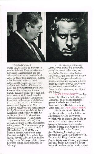 Der Liebhaber - Erinnerungen seines Sohnes Gottfried Reinhardt an Max Reinhardt