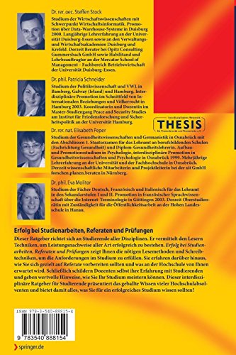 Erfolg bei Studienarbeiten, Referaten und Prüfungen: Alles, was Studierende Wissen Sollten (German Edition)