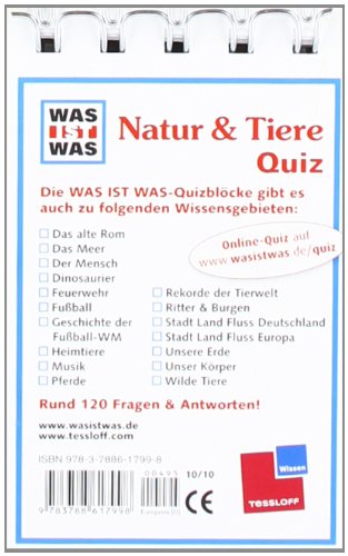 Was ist was Quizblock: Natur & Tiere: 120 Fragen und Antworten! Mit Spielanleitung und Punktewertung: 120 Fragen und Antworten! Mit Spielanleitung und ... Hören Mitmachen (WAS IST WAS - Quizblöcke)