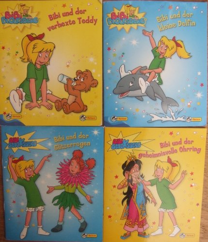 Bibi Blocksberg Band 3 bis 6 Minibücher Bibi und der geheimnisvolle Ohrring, Bibi und der Glitzerregen, Bibi und der kleine Delfin, Bibi und der verhexte Teddy